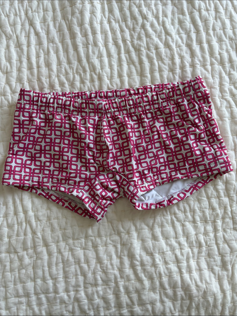 Men’s Pink Geometric Swim Trunks